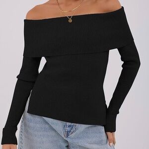 (NWT) Off-Shoulder Black Sweater